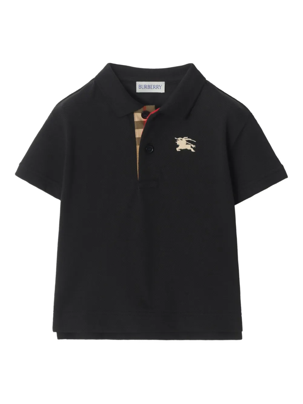 Burberry Kids equestrian-knight cotton-piqué polo shirt - Nero