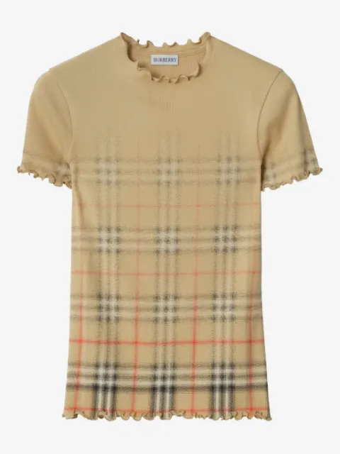 Burberry gradient Check stretch cotton top