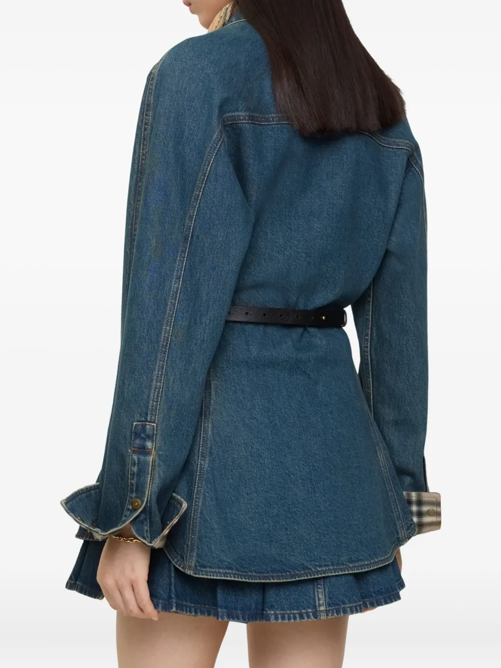 Burberry Fit-and-flared denim overhemd Blauw