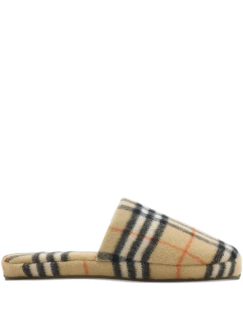 Burberry slippers con motivo de cuadros