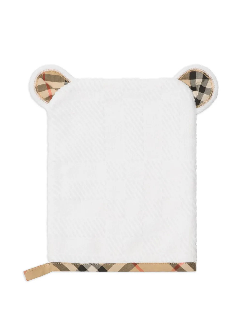 Burberry Kids Handdoek en washandje met geruite afwerking Wit