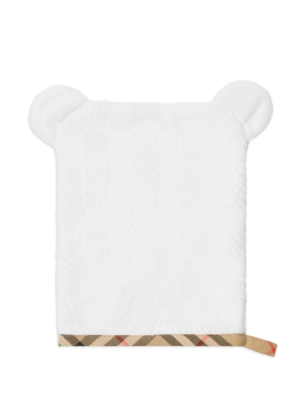 Burberry Kids Handdoek en washandje met geruite afwerking Wit
