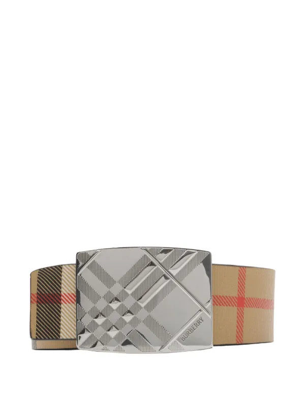 Burberry チェック リバーシブル ベルト | ブラック | FARFETCH JP