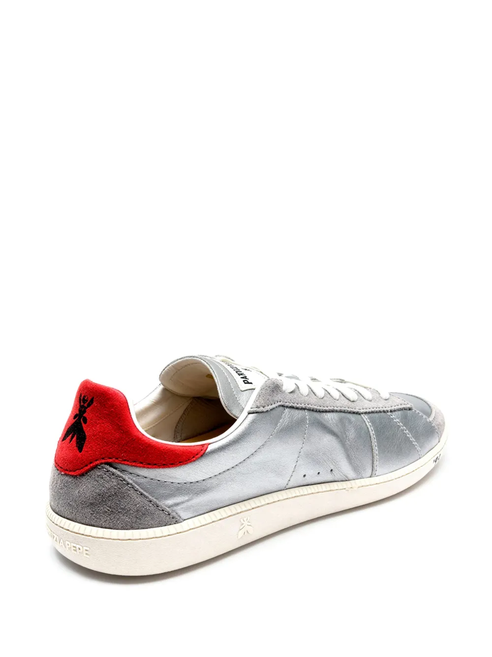 Patrizia Pepe Leather Sneakers In Silver
