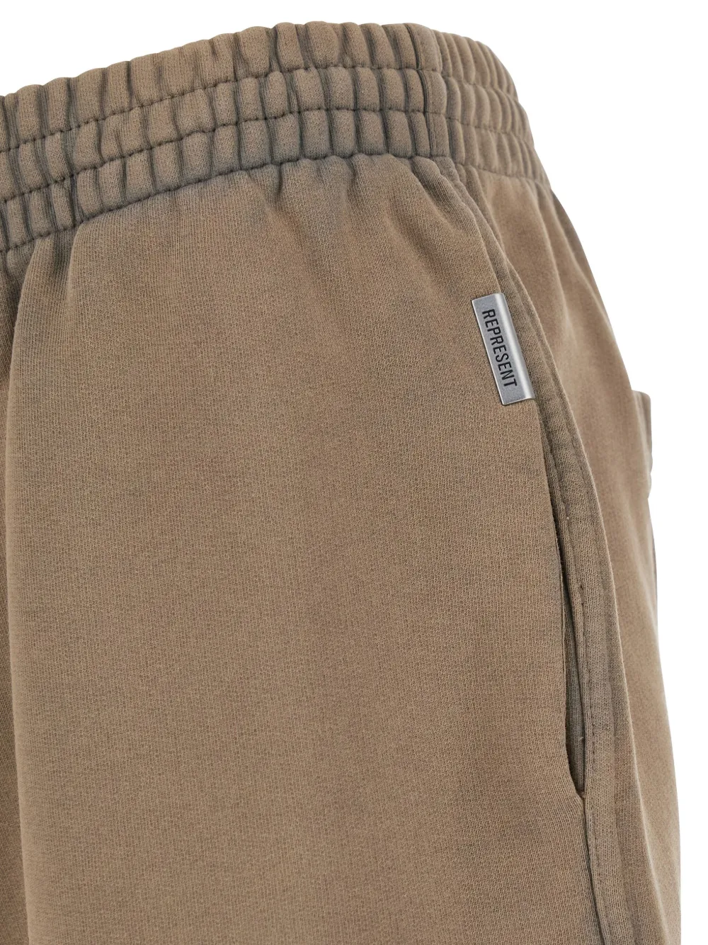 Represent Brown Shorts With Elasticated Waist And Logo Lettering On The Front In Cotton Man In Brown