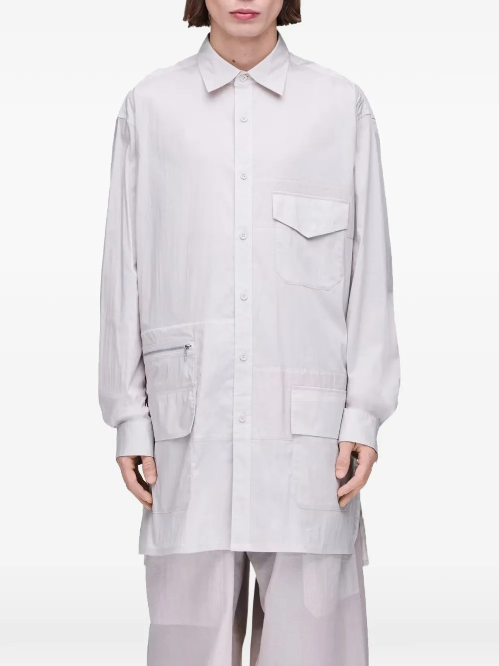  Y-3 Y-3 Patch-pocket Shirt - Grey 
