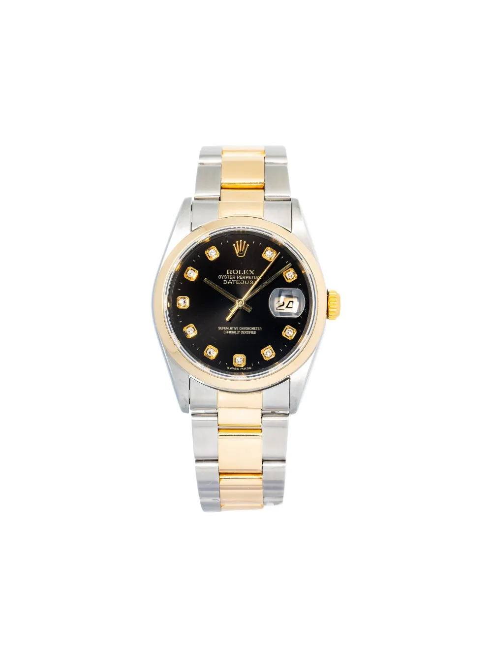 Rolex reloj Datejust de 36mm en oro amarillo de 18kt con diamantes | negro | Image 1