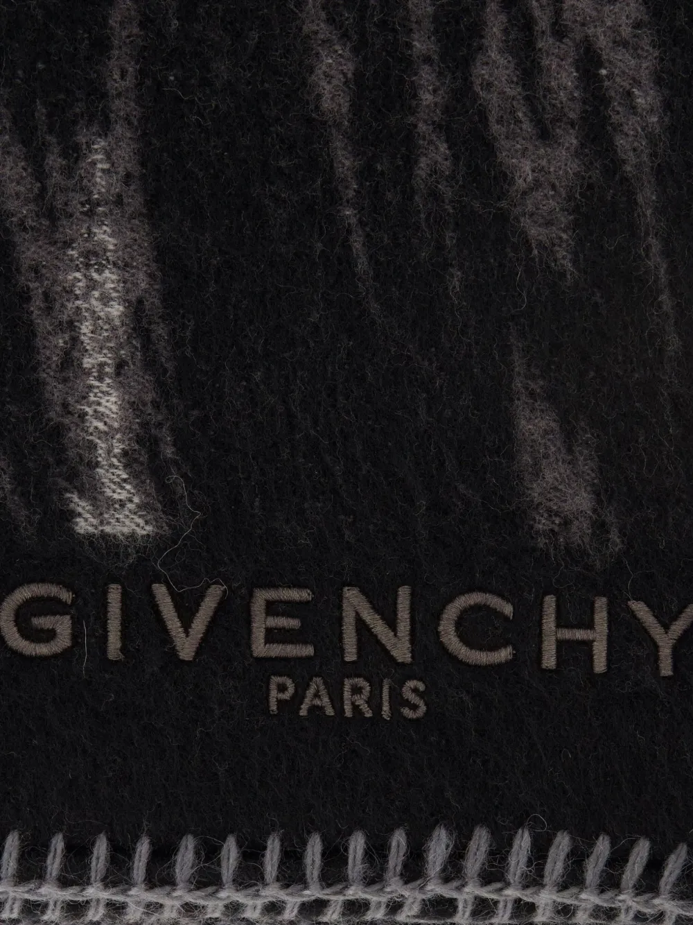 Givenchy Scarf In Wool Jacquard With Animal Print In Black