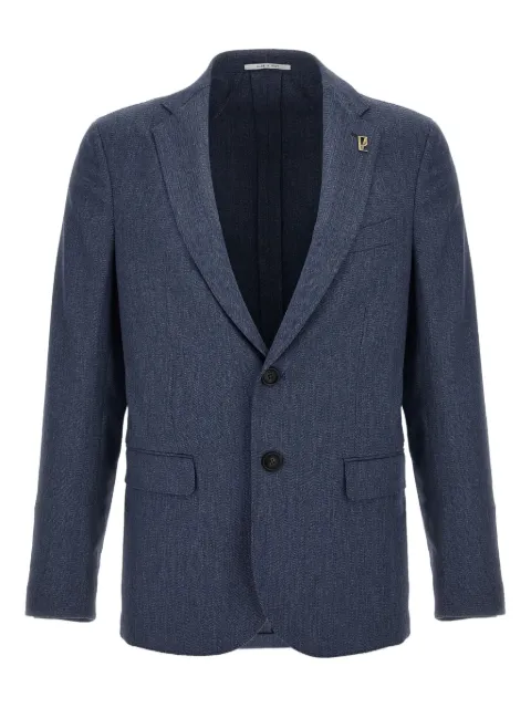 Pal Zileri Brera brooch-detail herringbone-pattern blazer