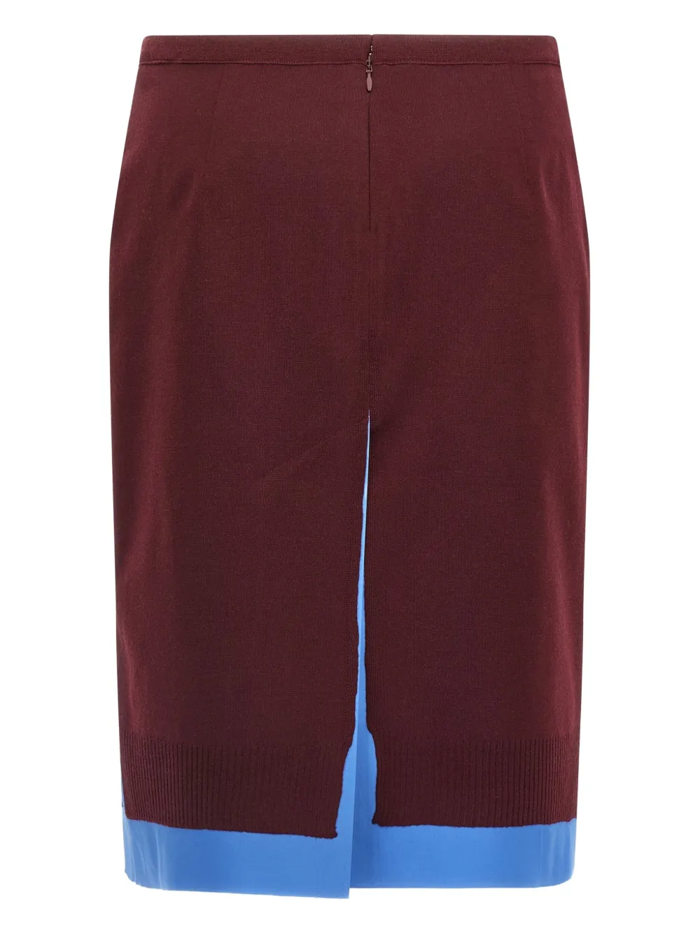 Miu Miu embroidered-logo split midi skirt - Rood