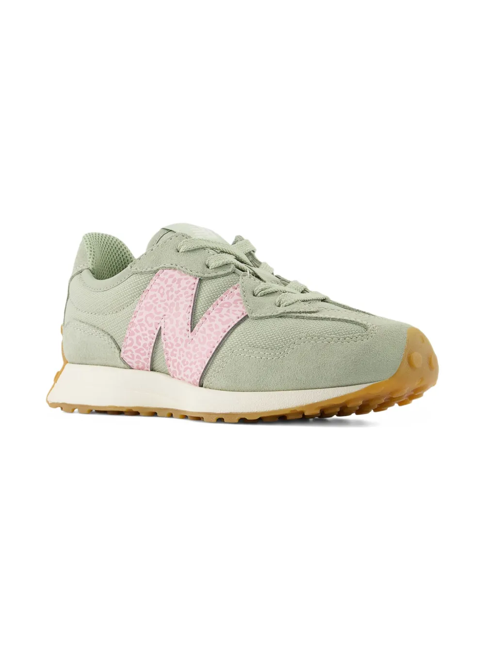 New Balance Kids 327 Bungee Lace sneakers met oversized logo Groen