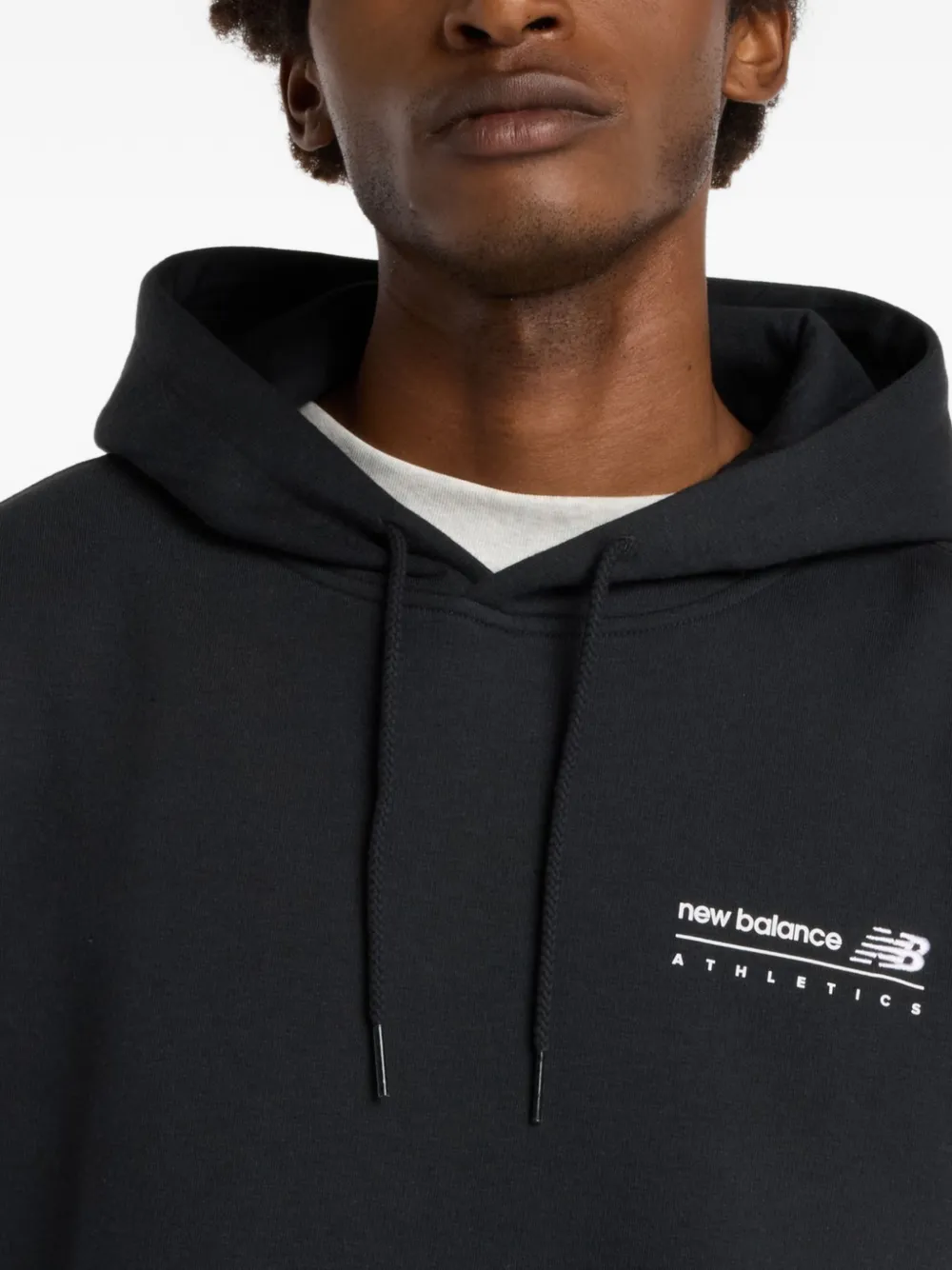 New Balance Hoodie met geborduurd logo Zwart