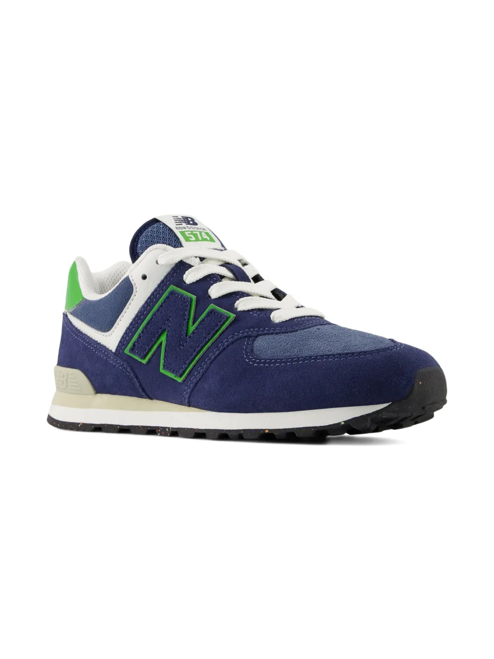 New Balance Kids 574 Lace sneakers met reliëf Blauw