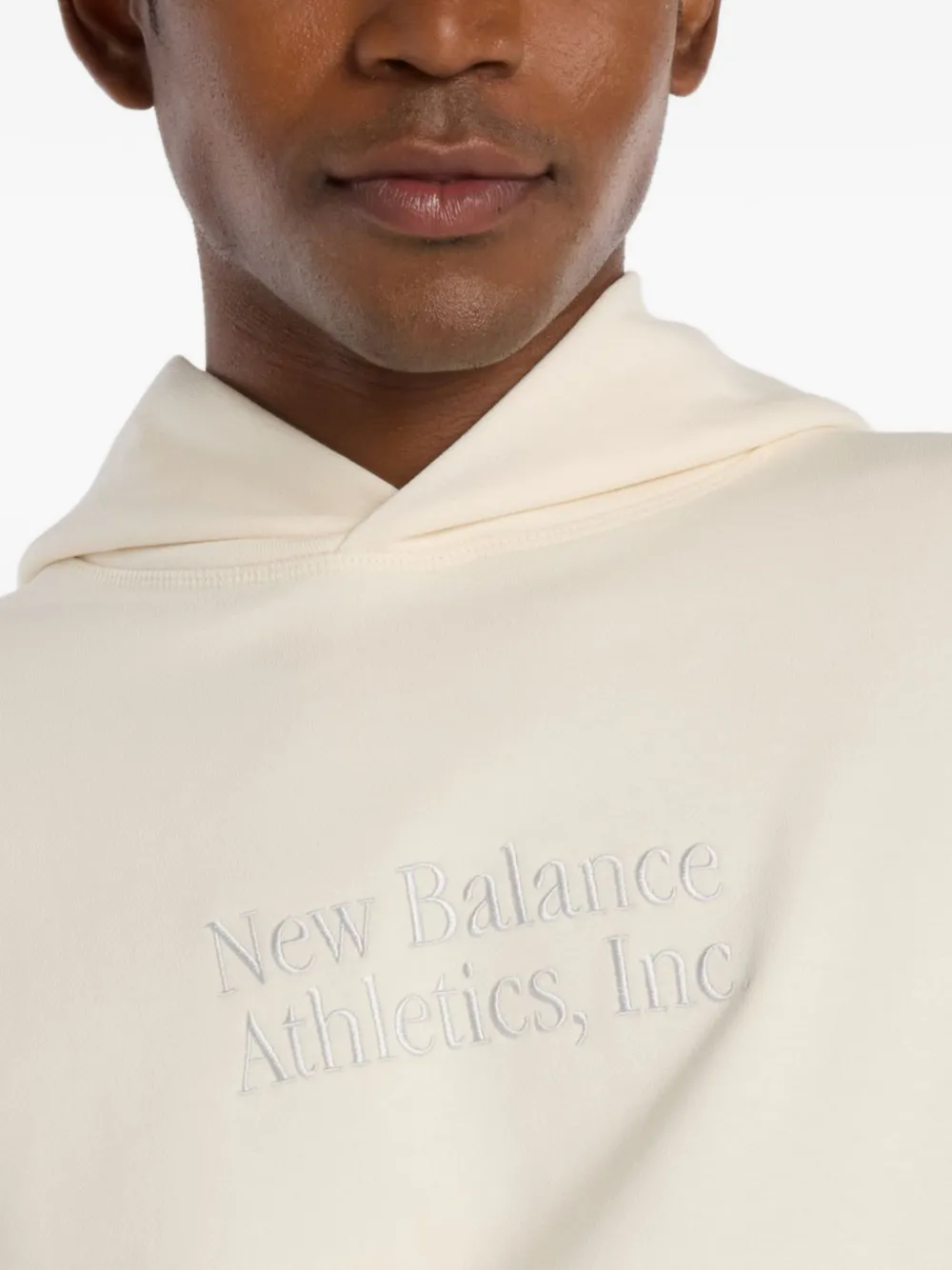 New Balance Hoodie met geborduurd logo Beige