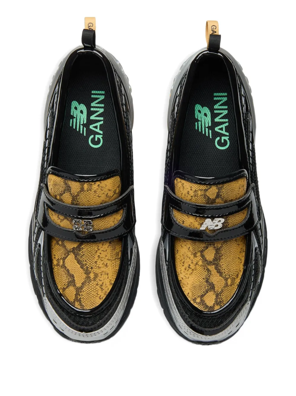 New Balance x Ganni 1906L sneakers met slangenprint Zwart