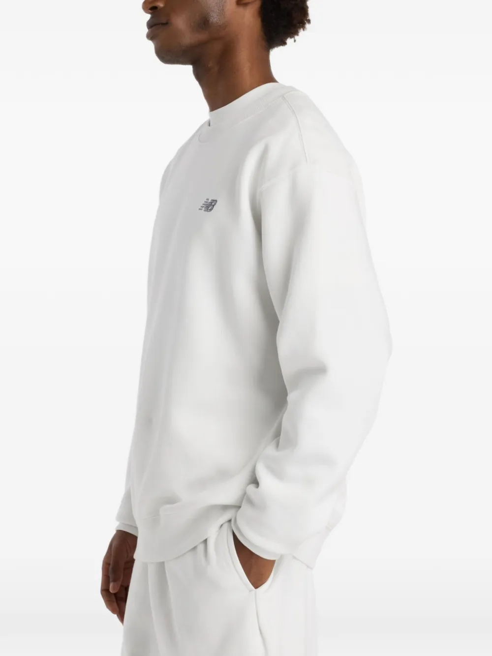 New Balance Sweater met geborduurd logo - Wit