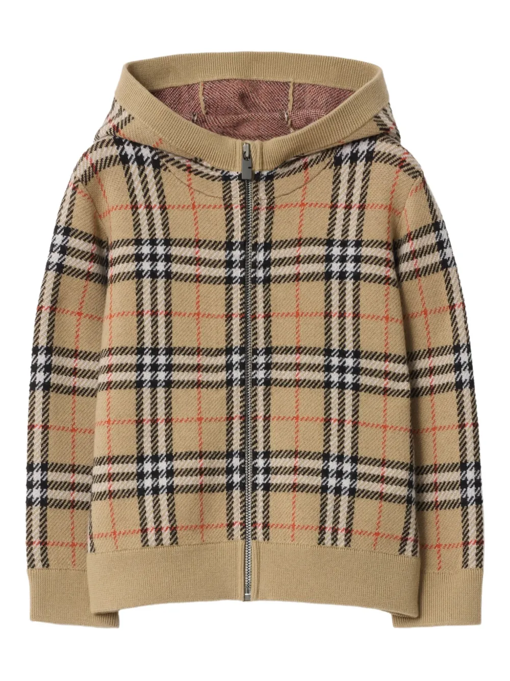 Burberry Kids checked zipped cardigan - Toni neutri
