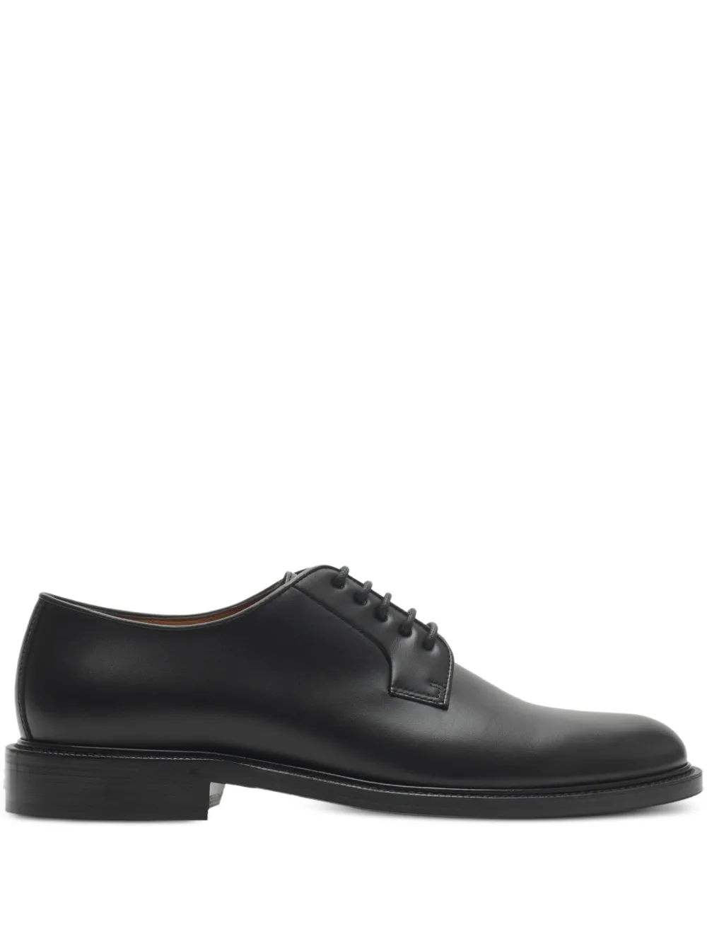 Burberry equestrian-knight detail leather derby shoes | Black | Image 1
