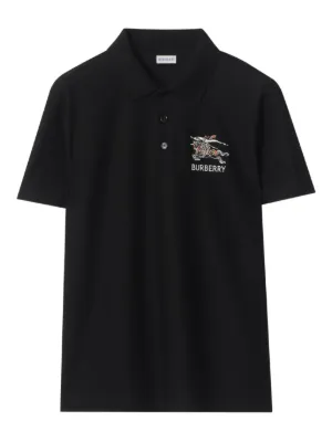 Burberry Equestrian Knight Logo Polo Shirt | Black | FARFETCH