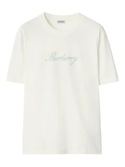 Burberry cursive-logo portrait-print T-shirt