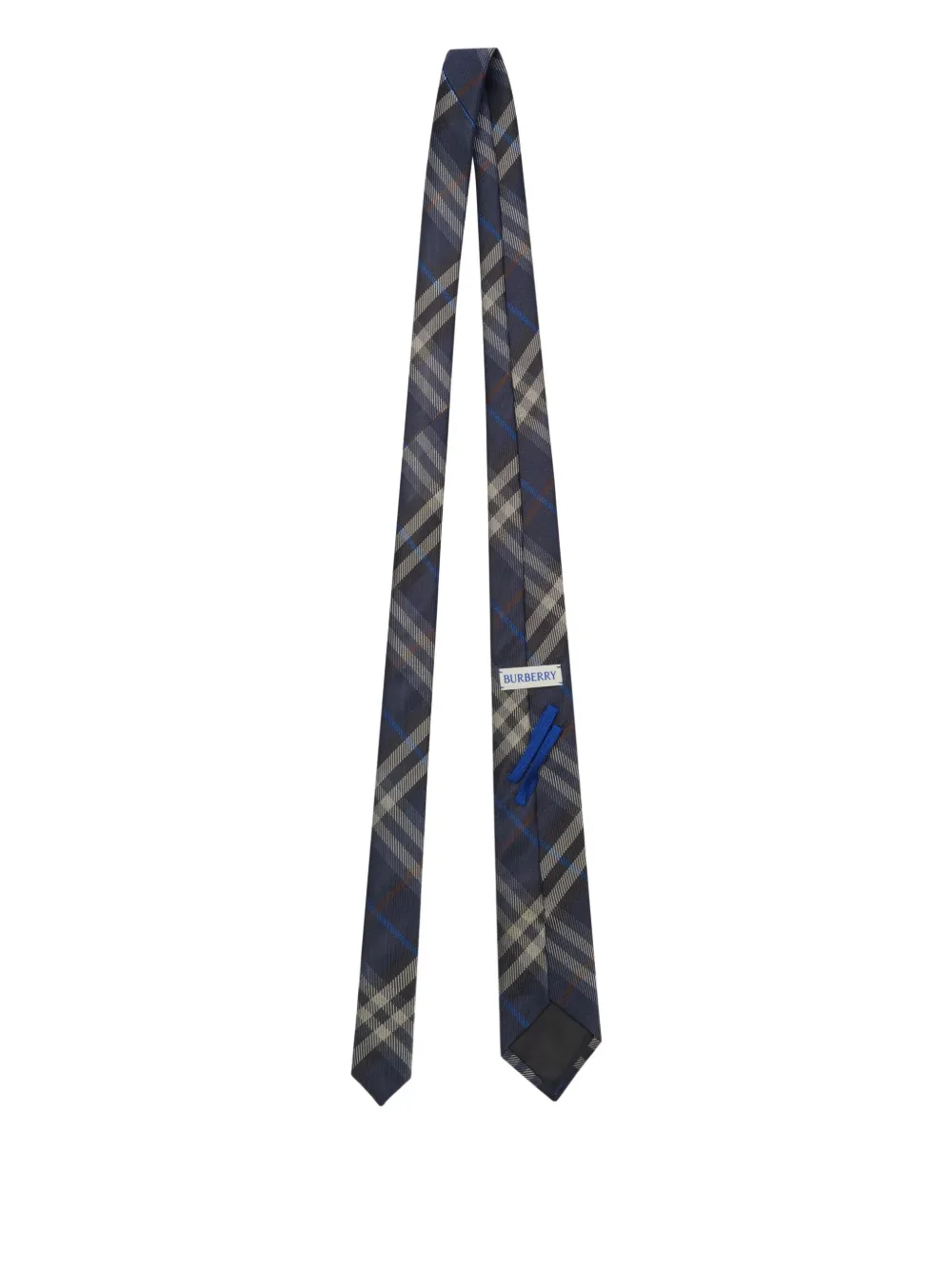 Burberry check-pattern silk tie - Blauw
