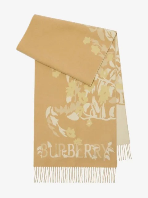 Burberry wide floral EDK cashmere scarf
