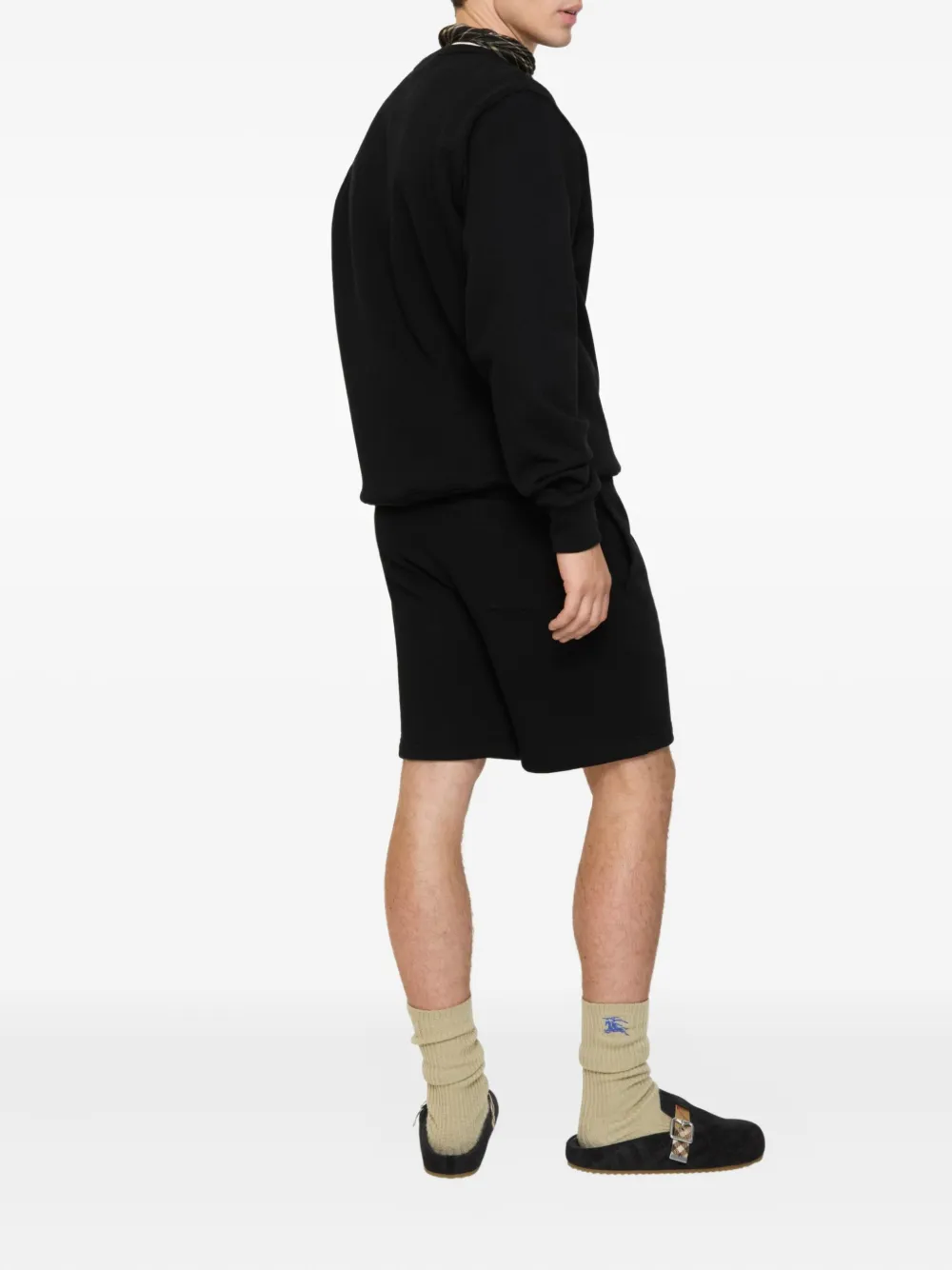 Burberry Shorts met logo Zwart
