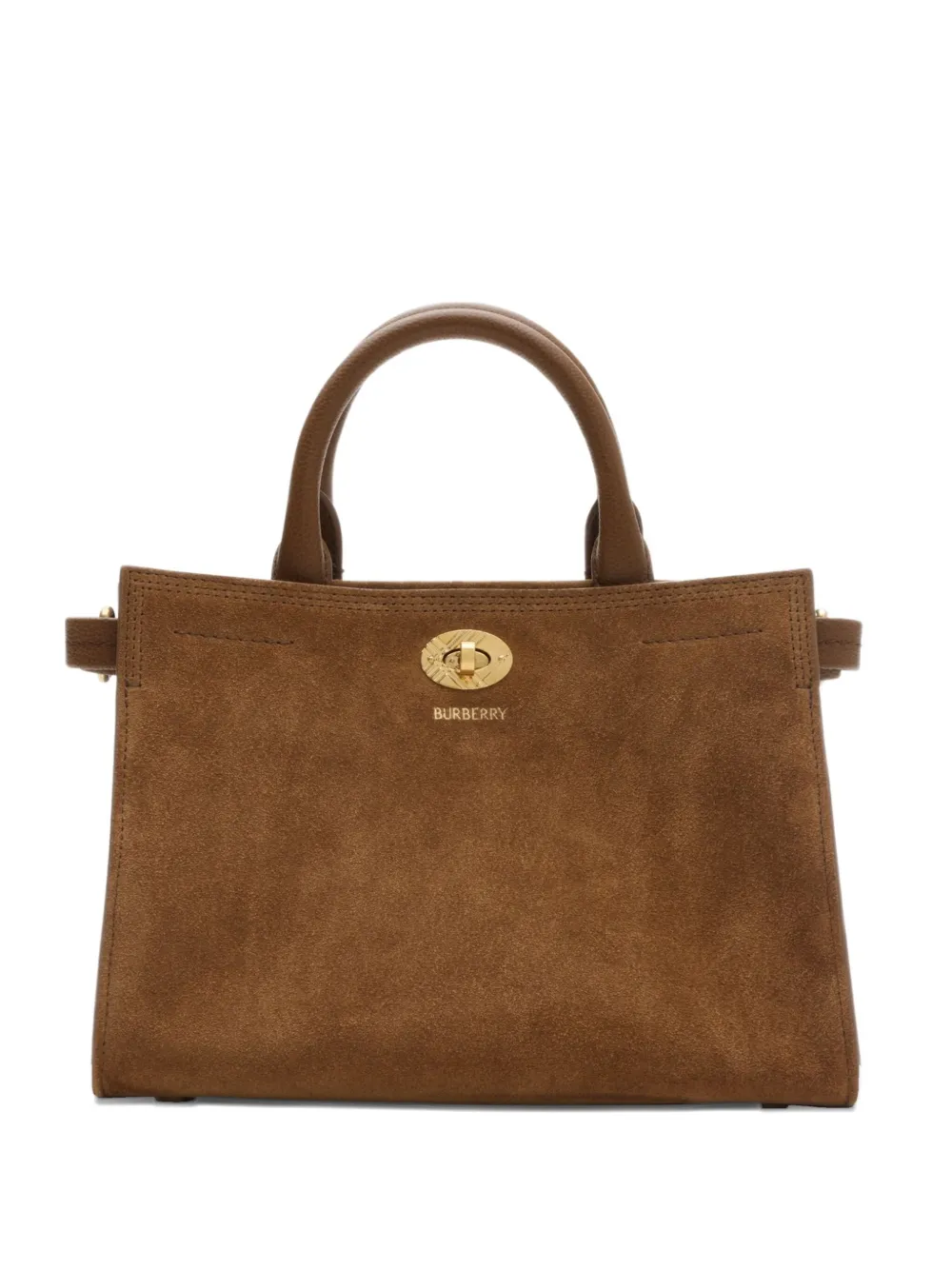 Burberry Mini Cotswolds Check-engraved Tote Bag In Brown