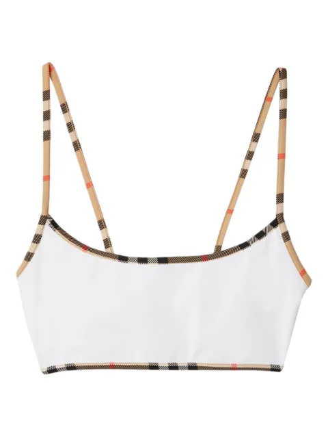 Burberry checked-trim bikini top