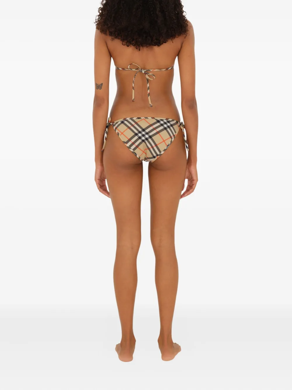 Burberry Checked Bikini Top In Brown