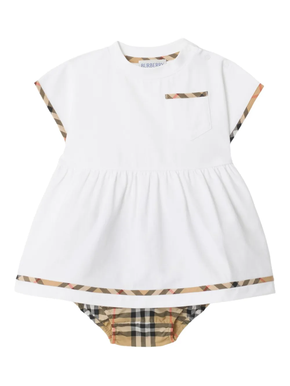 Burberry Kids Kleid-Set mit Karomuster (2er-Set) | Weiß | Image 1