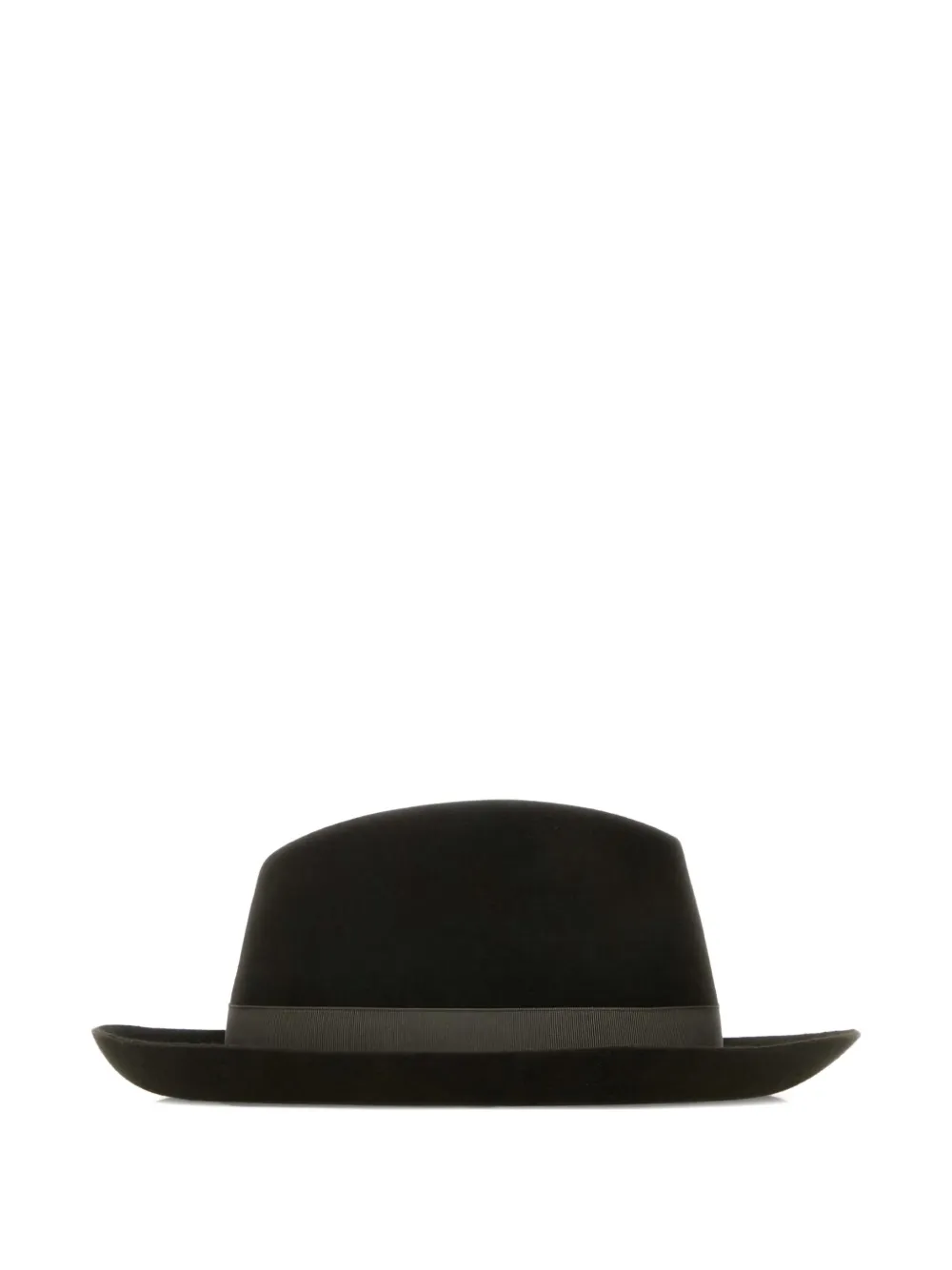 Borsalino Velour Hat With Wide Brim And Ribbon Band In Green