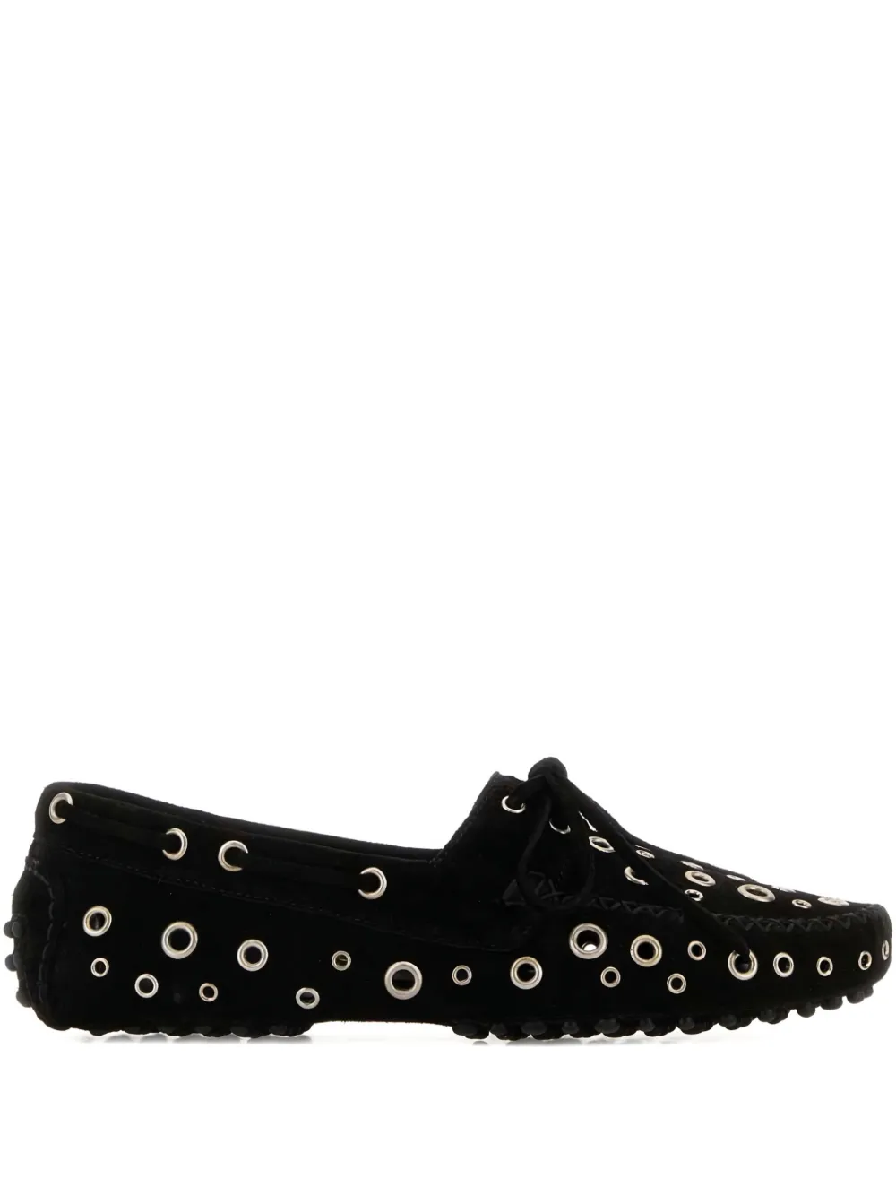 Gimaguas Eyelet-embellished Car Loafers In Black