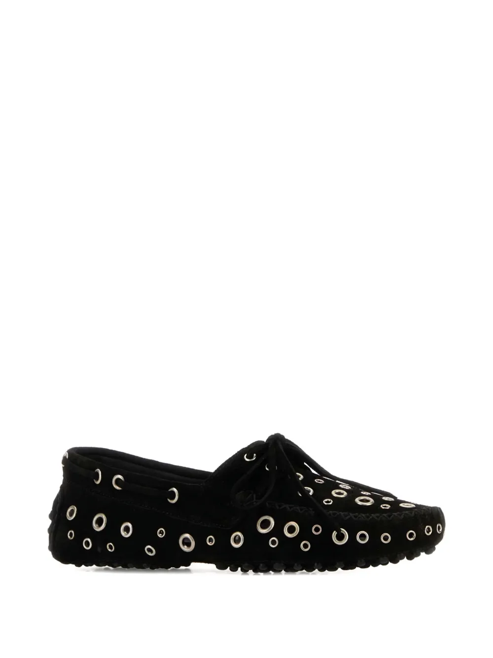 Gimaguas Eyelet-embellished Car Loafers In Black