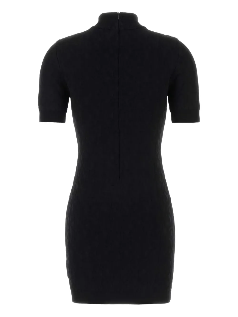 Michael Michael Kors Mini-jurk met logo-reliëf en gedrapeerde hals - Zwart