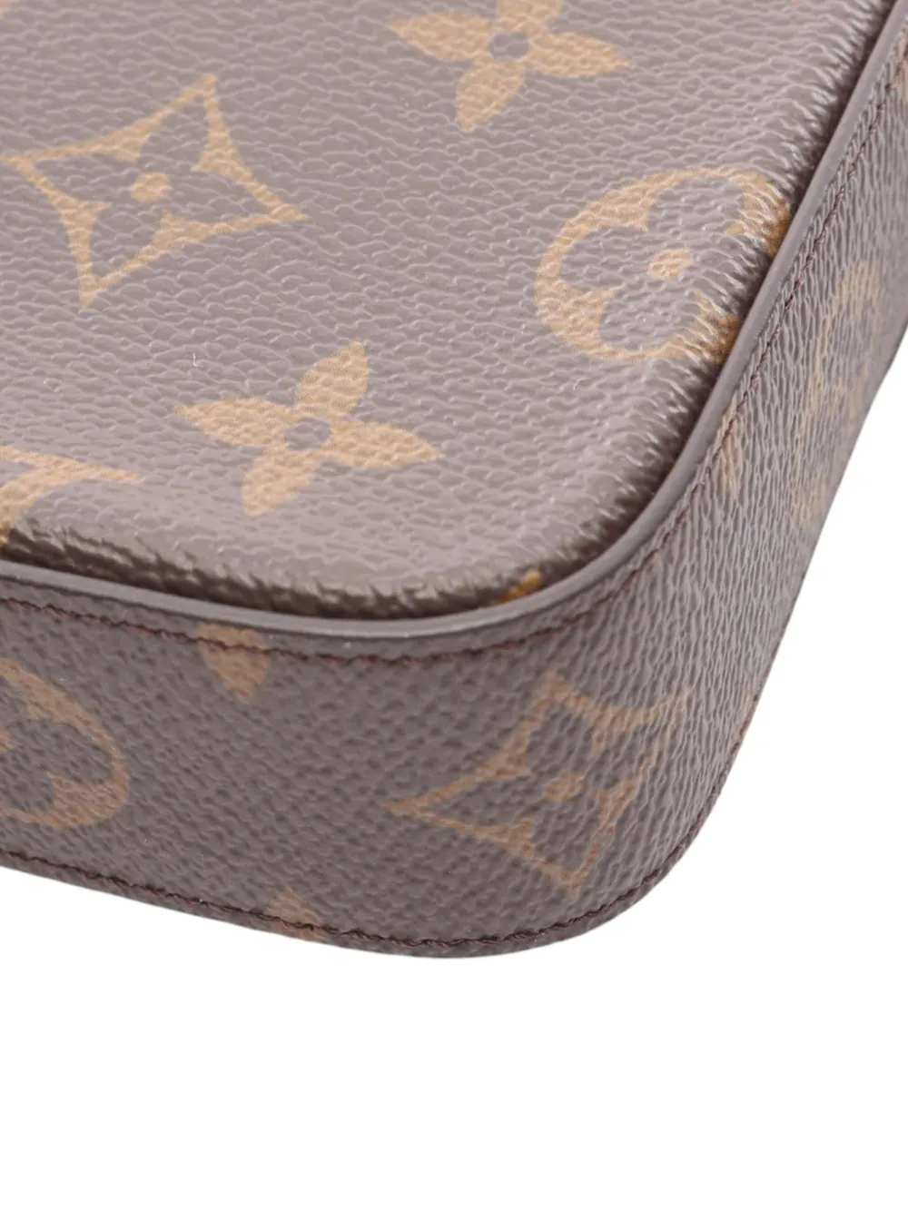 Pre-owned Louis Vuitton 2021-2025 Monogram Felicie Strap And Go Crossbody Bag In Brown