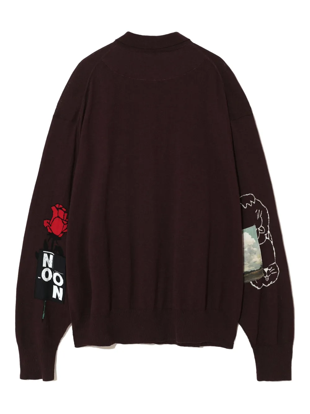 Undercover appliqué flower sweater - Bruin
