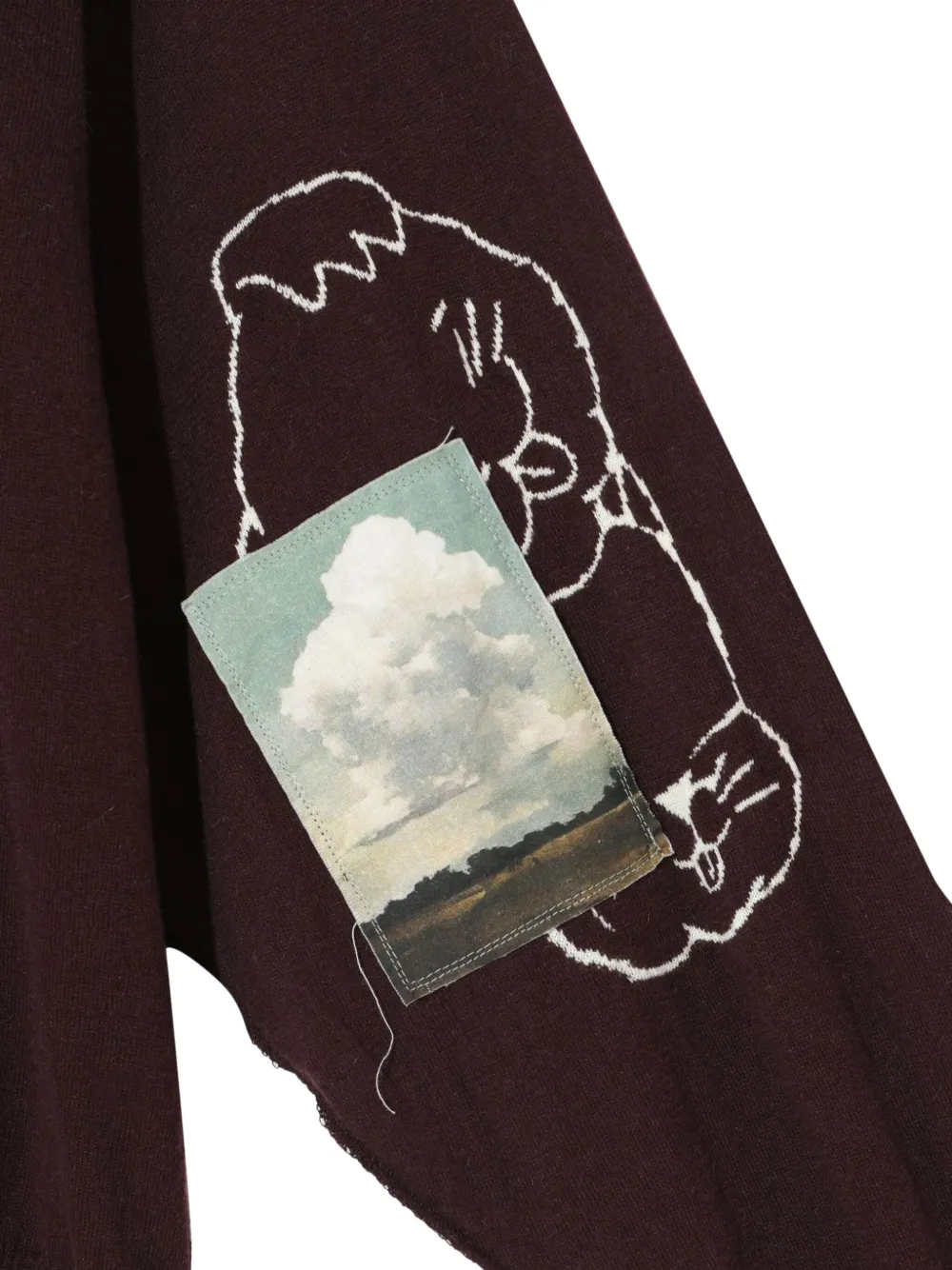 Undercover Trui met bloemapplicatie Bruin