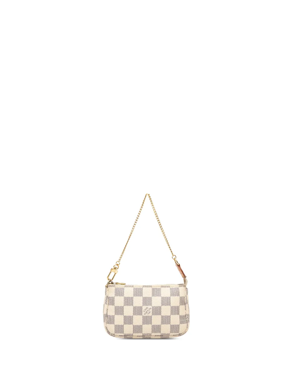 Pre-owned Louis Vuitton 2007 Damier Azur Mini Pochette Accessoires Handbag In White