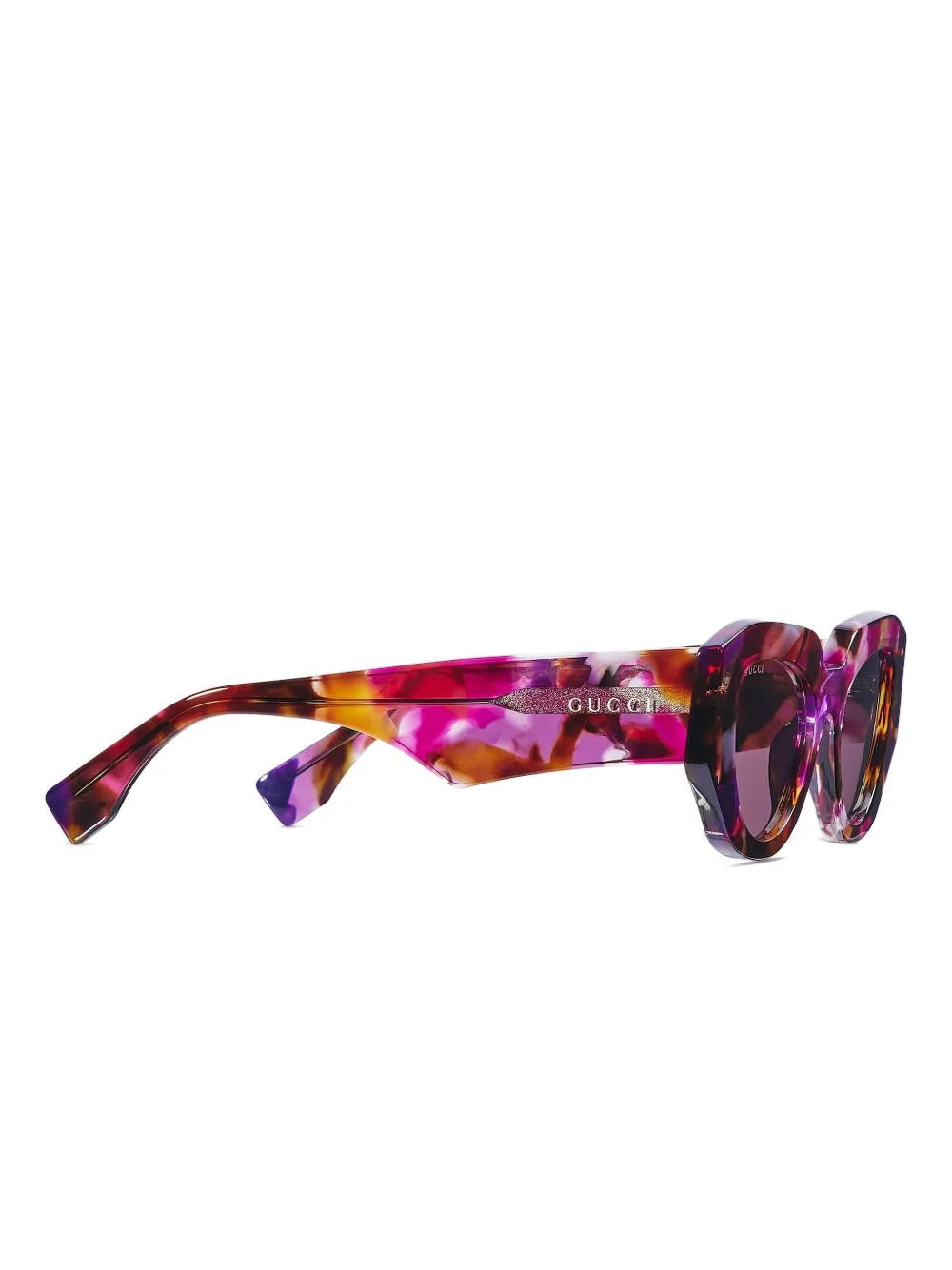 Gucci spotted tortoiseshell logo sunglasses - Roze