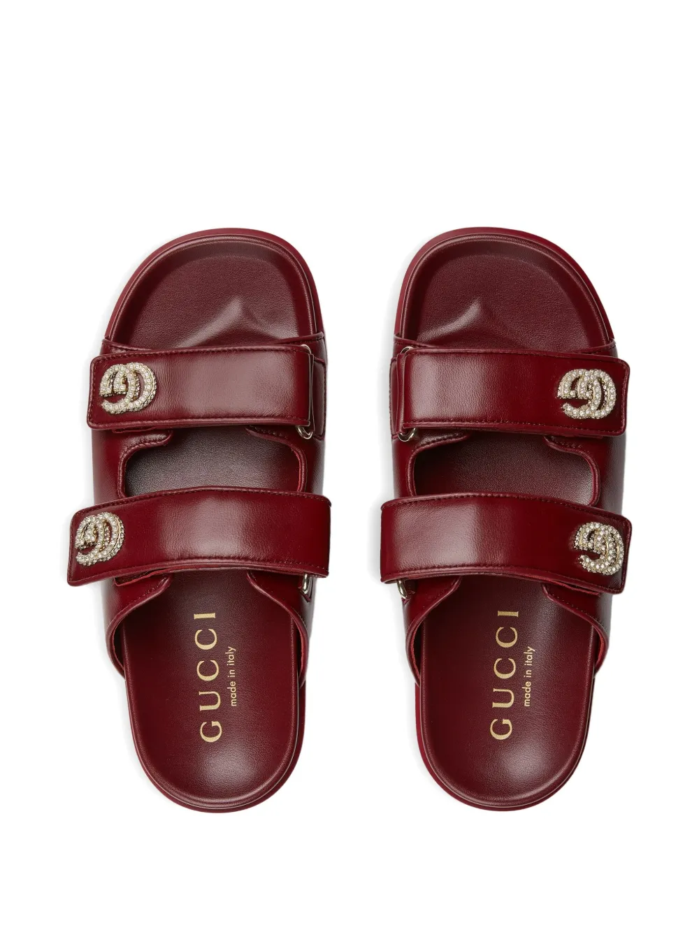 Gucci Sandalen met kristallen en GG-bandje Rood