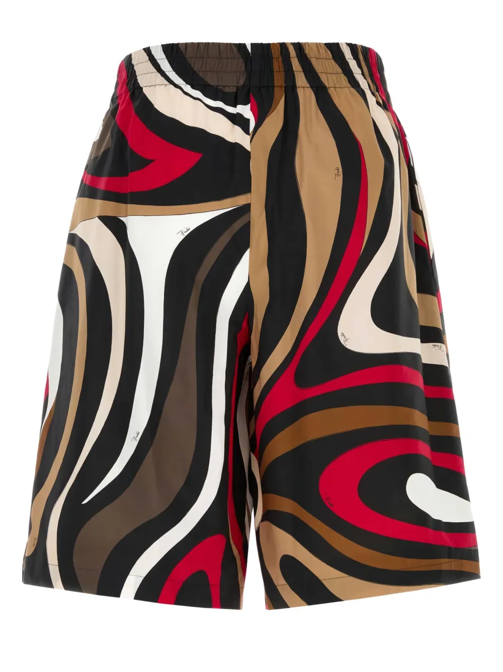 Pucci Knee Length Bermuda Shorts With Bold Print In Multi