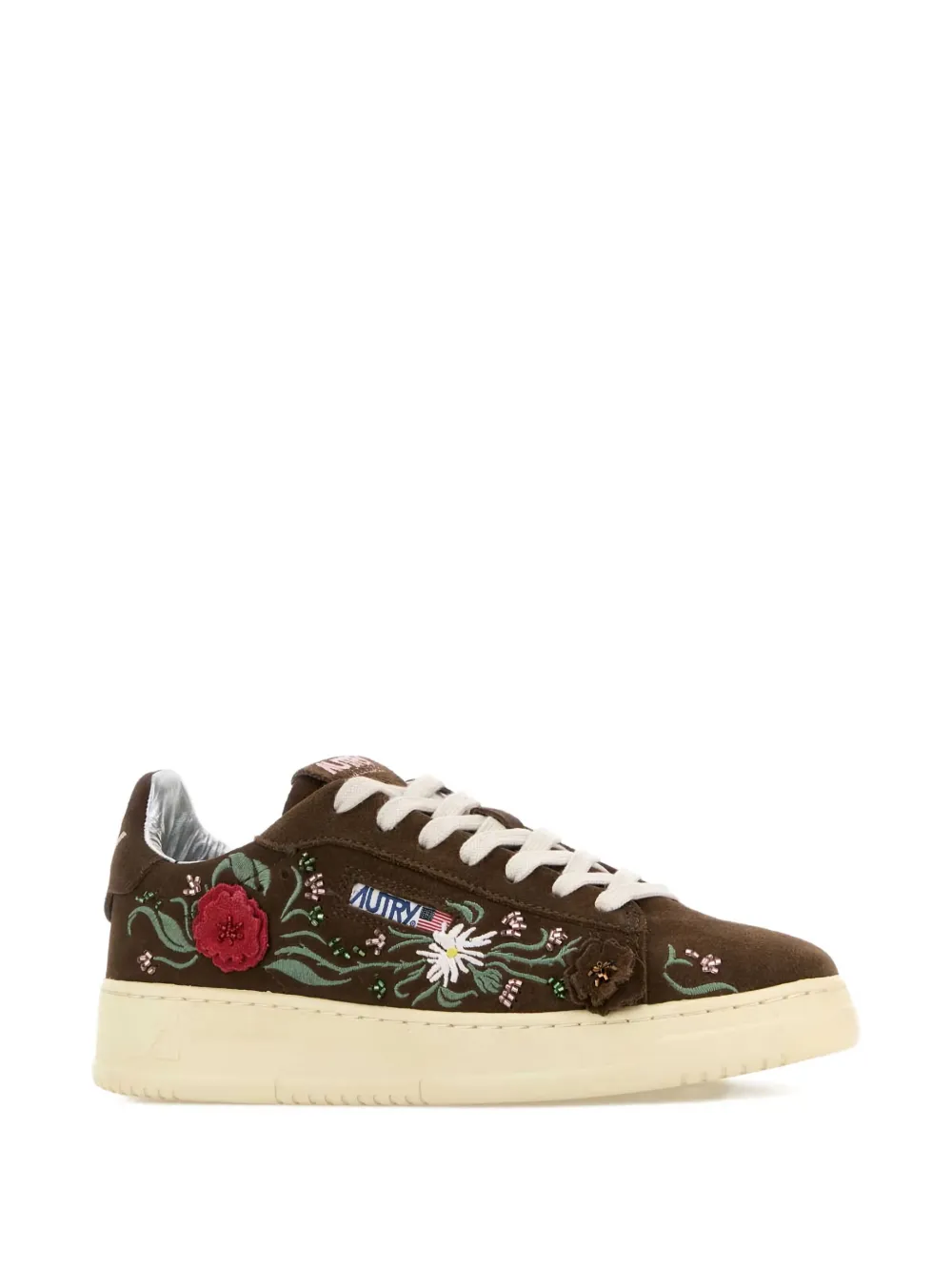 Autry Dallas suède sneakers met bloemen - Bruin