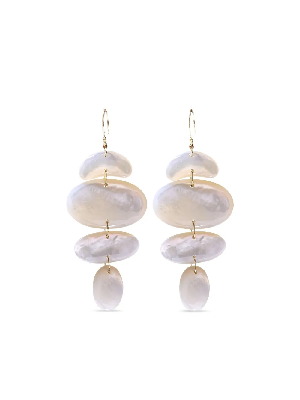 Ten Thousand Things 18K yellow gold oval- totem earrings - Toni neutri