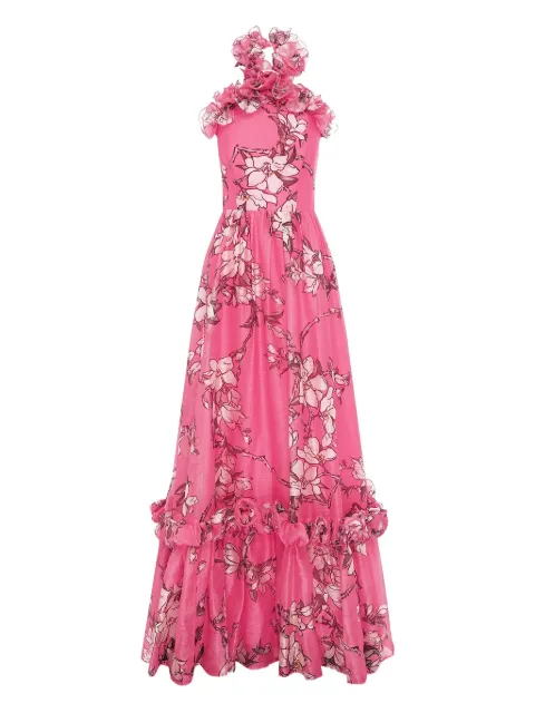 Leo Lin  Isabelle ruffled floral maxi dress
