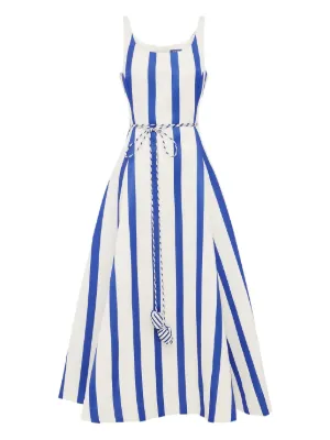 Leo Lin Brigitte nautical-print Belted Mini Dress | Blue | FARFETCH KW