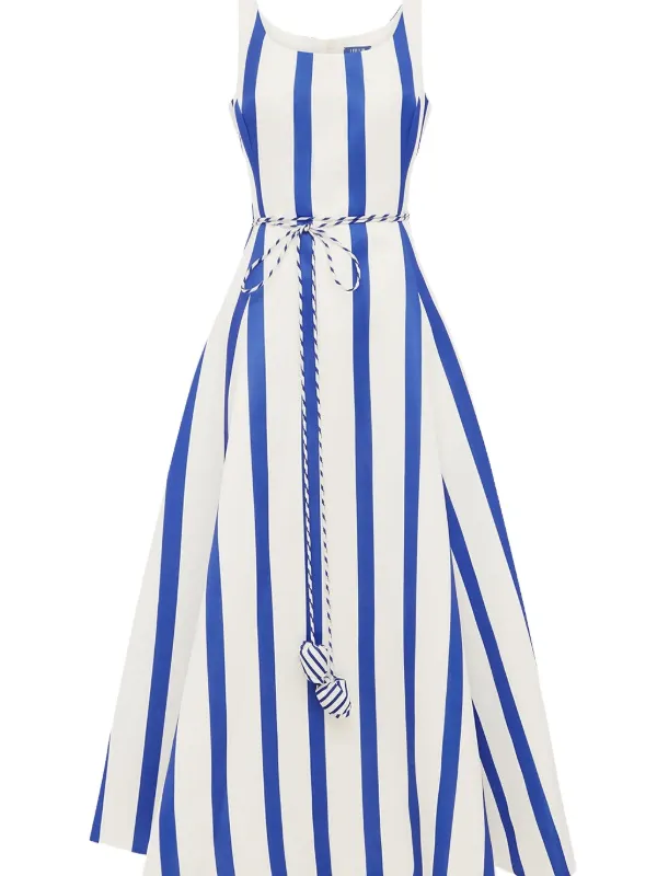 Leo Lin Serafina Striped Maxi Dress | White | FARFETCH