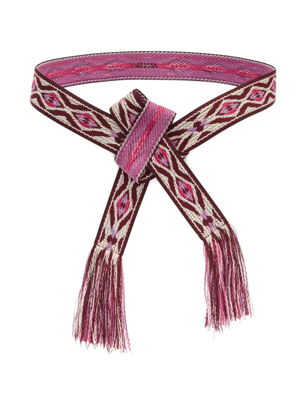 Isabel Marant Etki Geometric-pattern Belt In Pink