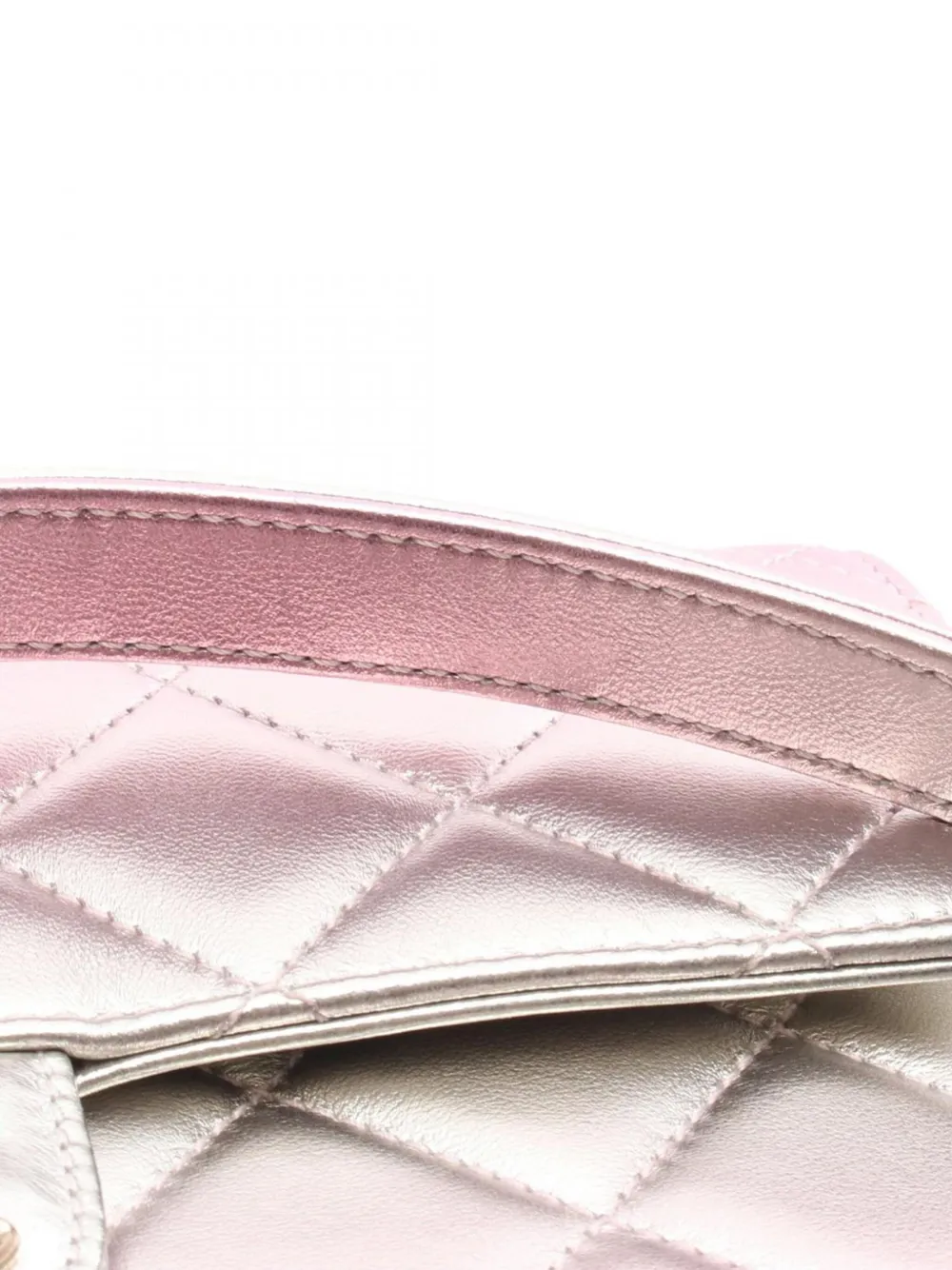 Pre-owned Chanel 2021-2025 Mini Metallic Lambskin Like A Wallet Flap Bag Crossbody Bag In Pink