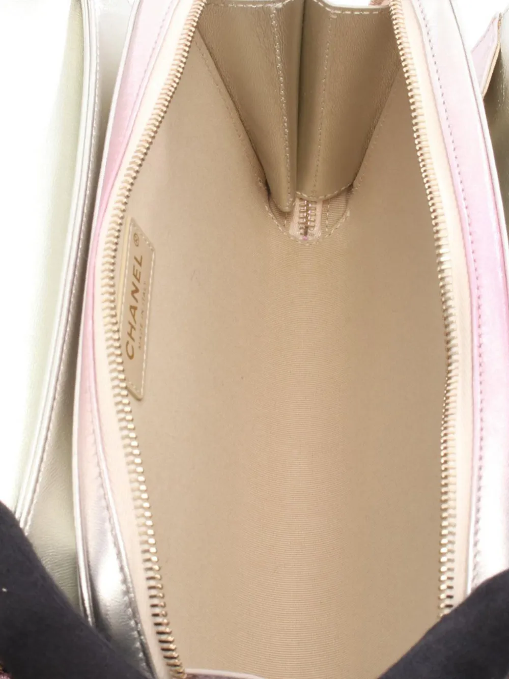 Pre-owned Chanel 2021-2025 Mini Metallic Lambskin Like A Wallet Flap Bag Crossbody Bag In Pink